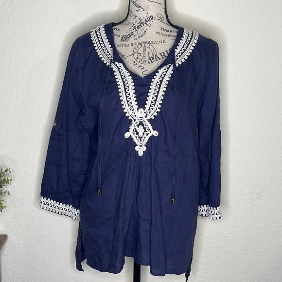 symple Tops - Symple NYC Linen Blouse